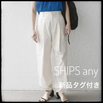 택 포함 새상품 SHIPS any 화이트 카고 팬츠 워크 팬츠 린넨