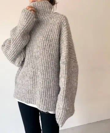 CANALJEAN via j *MIX 아제 하이넥 니트