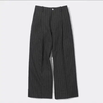 GU beautiful people 턱 와이드 팬츠 스트라이프 그레이