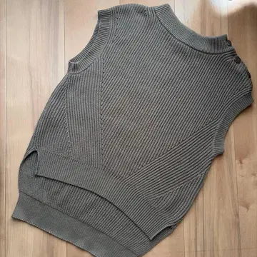 [ 미사용품! ] 자유구 니트 베스트 카키 손세탁 OK 울