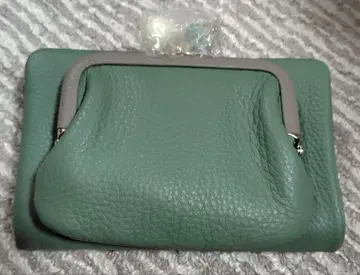 [ 미사용품 ] 이아파피요네 가마구치 접이식 지갑 스모키 그린