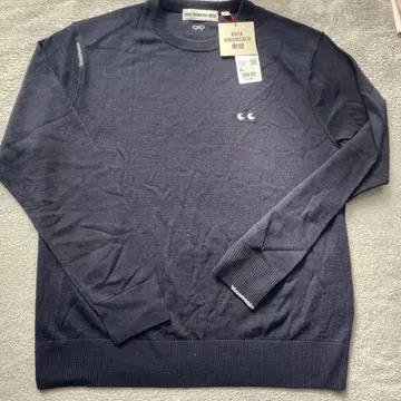 유니클로 안야 힌드마치 메리노 크루넥 스웨터 네이비 XL