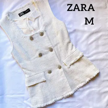 ZARA 화이트 트위드 베스트