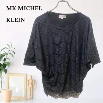 zB646 [ M ] MK MICHEL KLEIN 스캘럽 헴 레이스 상의