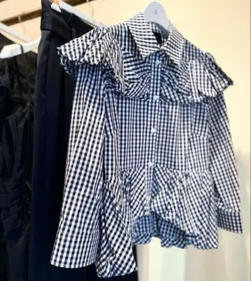 Simone Rocha 체크 프릴 셔츠 시몬 로샤