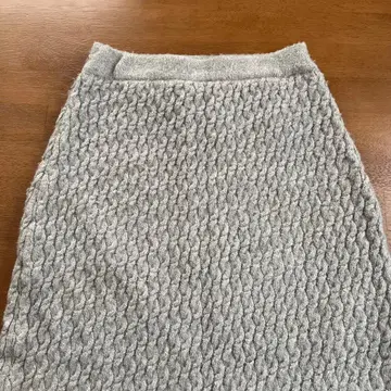 케이블 니트 스커트 라이트 그레이