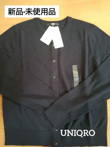 새상품 UNIQLO 메리노울 크루넥 가디건 네이비 M