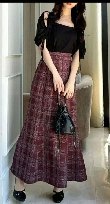 리젝시 트위드 머메이드 스커트