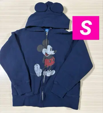 [공식] 도쿄 디즈니 리조트 후드티 S 사이즈 미키 귀 포함 네이비