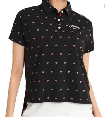 러브 캘러웨이 여성용 골프웨어 정가 8,980엔 하트 무늬 블랙