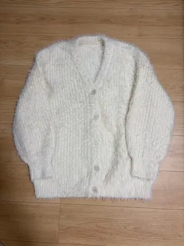 샤기 니트 가디건