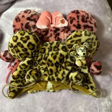 레오파드 무늬 미니 팬캡 2개 세트