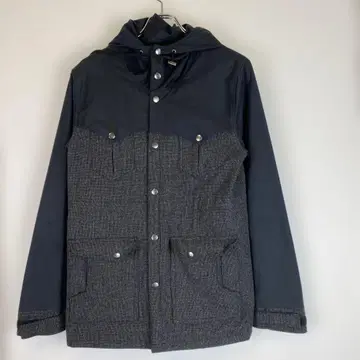 [ hardcover ] 후드 부착 블랙 그레이 콤비 자켓 사이즈 S