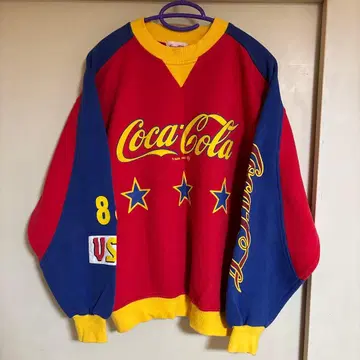 코카콜라 트레이닝복 빈티지 구제 의류 트레이드마크 속기모