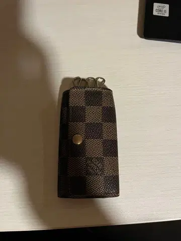 다미에 가죽 키케이스 4개 고리 포함