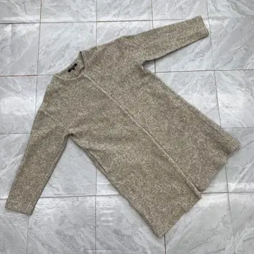 LAUTREAMONT 롱 코트 노카라 그레이 베이지 방한 38