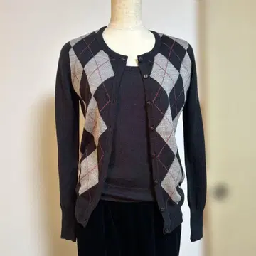 22 OCTOBRE 아가일 무늬 가디건 세트