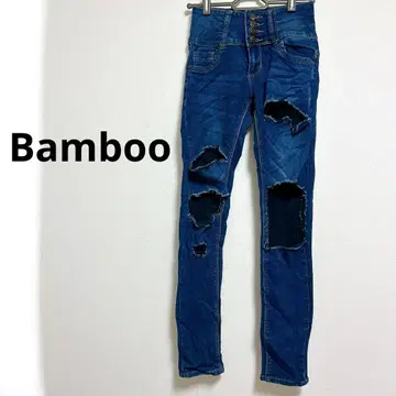 Bamboo Jeans 데미지 스키니 데님 하의