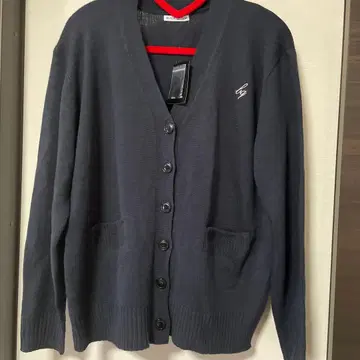 [ 미사용 ] 블랙퀸 BLACK QUEEN 릴랙스 니트 가디건 네이비