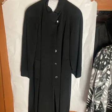 캐시미어 100% 블랙 롱 코트 프리 사이즈 빅