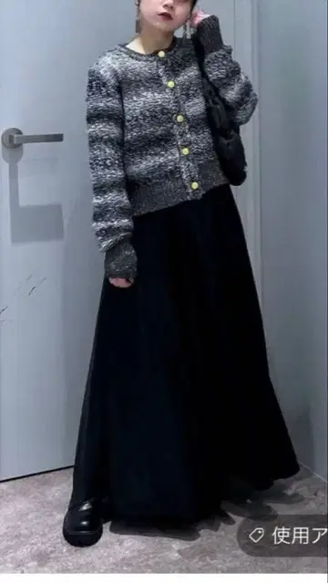 지나시스 컬러풀 자카드 레트로 크루넥 가디건