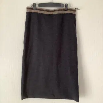 BRUNELLO CUCINELLI 다크 그레이 타이트 롱 스커트