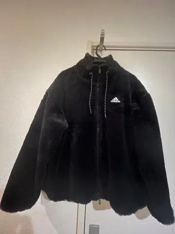 adidas 블랙 플리스 자켓 L