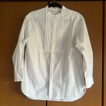 나노 유니버스 화이트 턱 들어간 밴드 카라 셔츠