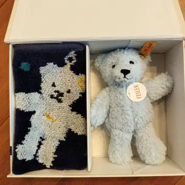 Steiff x FEILER 봉제 인형과 손수건 세트