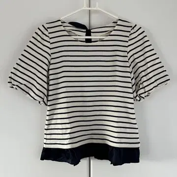 린넨 Provador 스트라이프 벌룬 슬리브 상의