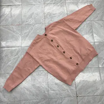 BONLECILL 가디건 긴팔 핑크 캐주얼 심플 F 사이즈