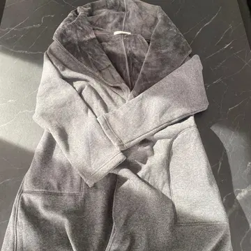 MICHEL KLEIN 후드 부착 그레이 롱 코트