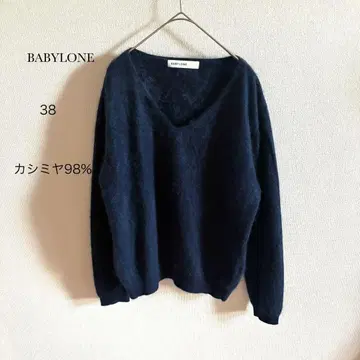 BABYLONE 캐시미어 샤기 니트 [ 38 ] 네이비