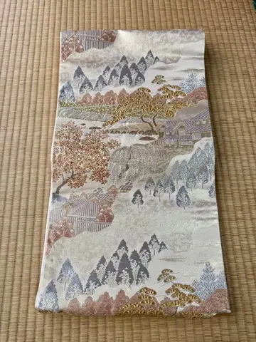 순수 실크 후쿠로 오비 포멀 도서 금박