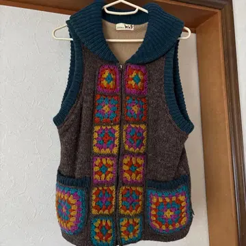 티티카카 패치워크 니트 베스트