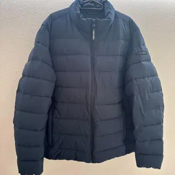 [ 네이비 ] 캘빈클라인 충전솜 스탠드 카라 L 다운 자켓