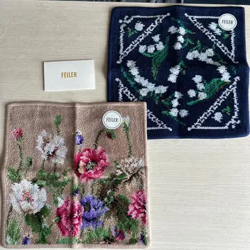 FEILER 꽃무늬 손수건 2장 세트