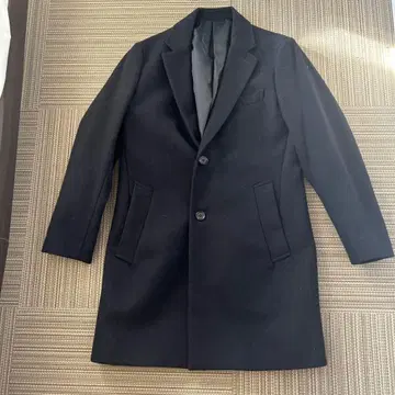 저널 스탠드 네이비 체스터 코트 울