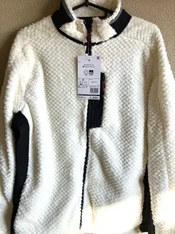 새상품 워크맨 플리스 M 화이트 네이비 다이아 플리스 안감 알루미늄 자켓