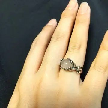 실버 빈티지풍 로즈쿼츠 반지 약 11호
