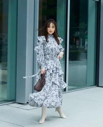 SNIDEL 프릴 플리츠 오버 원피스