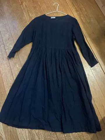 fog linen work 네이비 롱 원피스