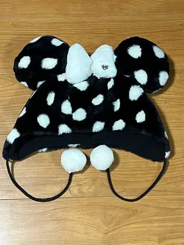 디즈니 블랙 도트 미니 팬캡