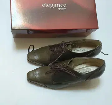 [ 미사용 ] elegance 다크 브라운 하이힐 레이스업 23cm
