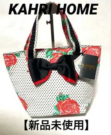 완판템 KAHRI HOME [카리 홈] 레드 로즈 패턴 토트백