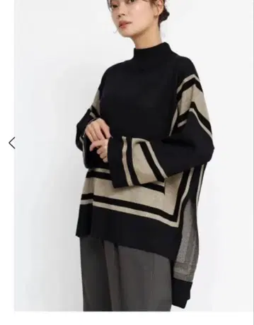 새상품 야마다야 라디에이트 스퀘어 니트 빅 실루엣 루즈핏 블랙