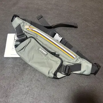 미사용 K-WAY 바디백 웨스트 파우치 그레이