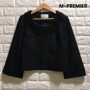 M-PREMIER 프릴 옷깃 자켓 36 사이즈 블랙