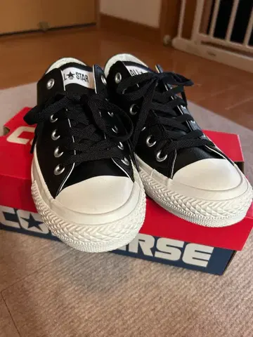 CONVERSE ALL STAR 블랙 (인조 가죽) 로우컷