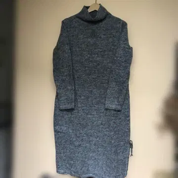 새상품급 이타리야 모헤어 니트 풀오버 원피스 13호 그레이 하이넥